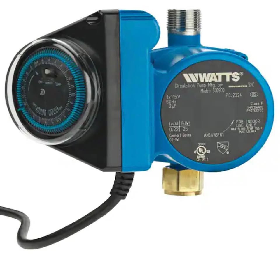 Watts Hot Water Recirculation System w/ 24Hr Programmable Timer