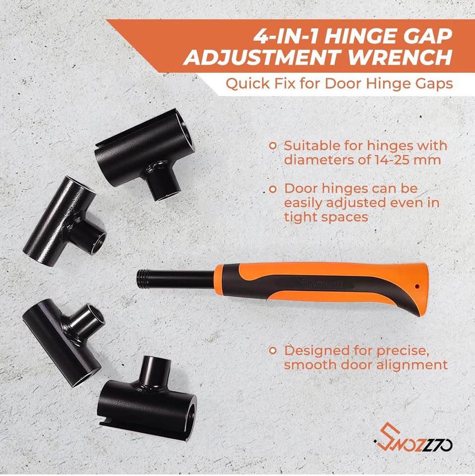 Swozzto Door Hinge Gap Adjusting Tool Kit – 4 Sizes Heavy Duty Door Alignment Wrench