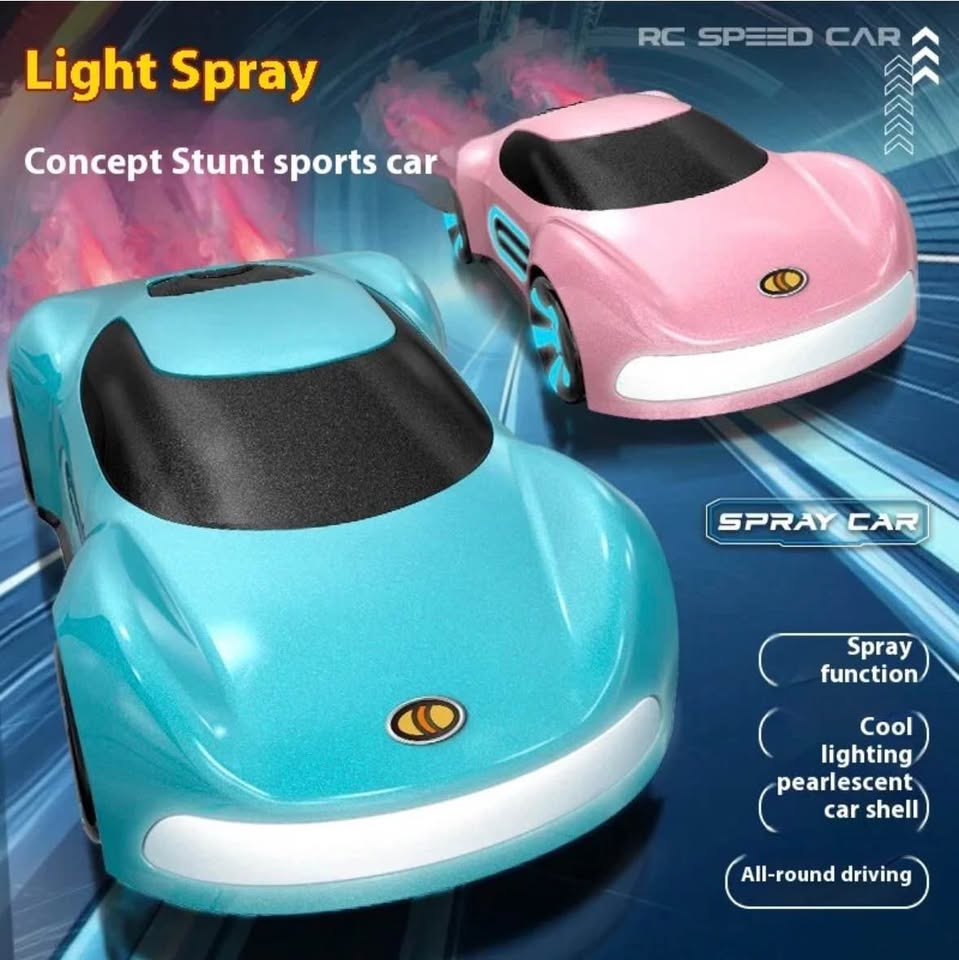 RC Spray Car with LED Lights & Charging Station