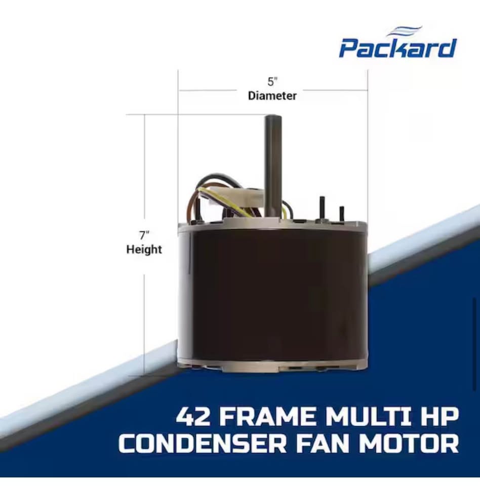 Packard 42-Frame Condenser Fan Motor 1/4-1/6HP 1075RPM 208-230V