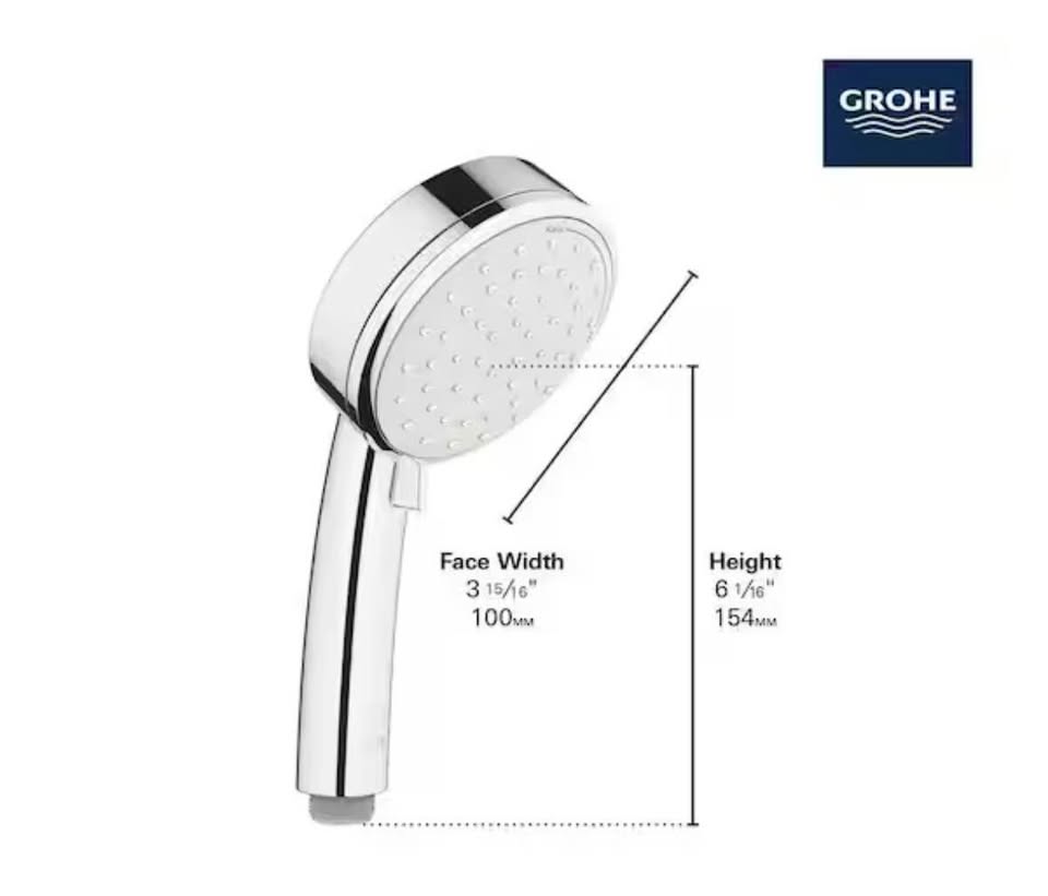 GROHE Tempesta 4 in. 2-Spray Handheld Shower Head Chrome