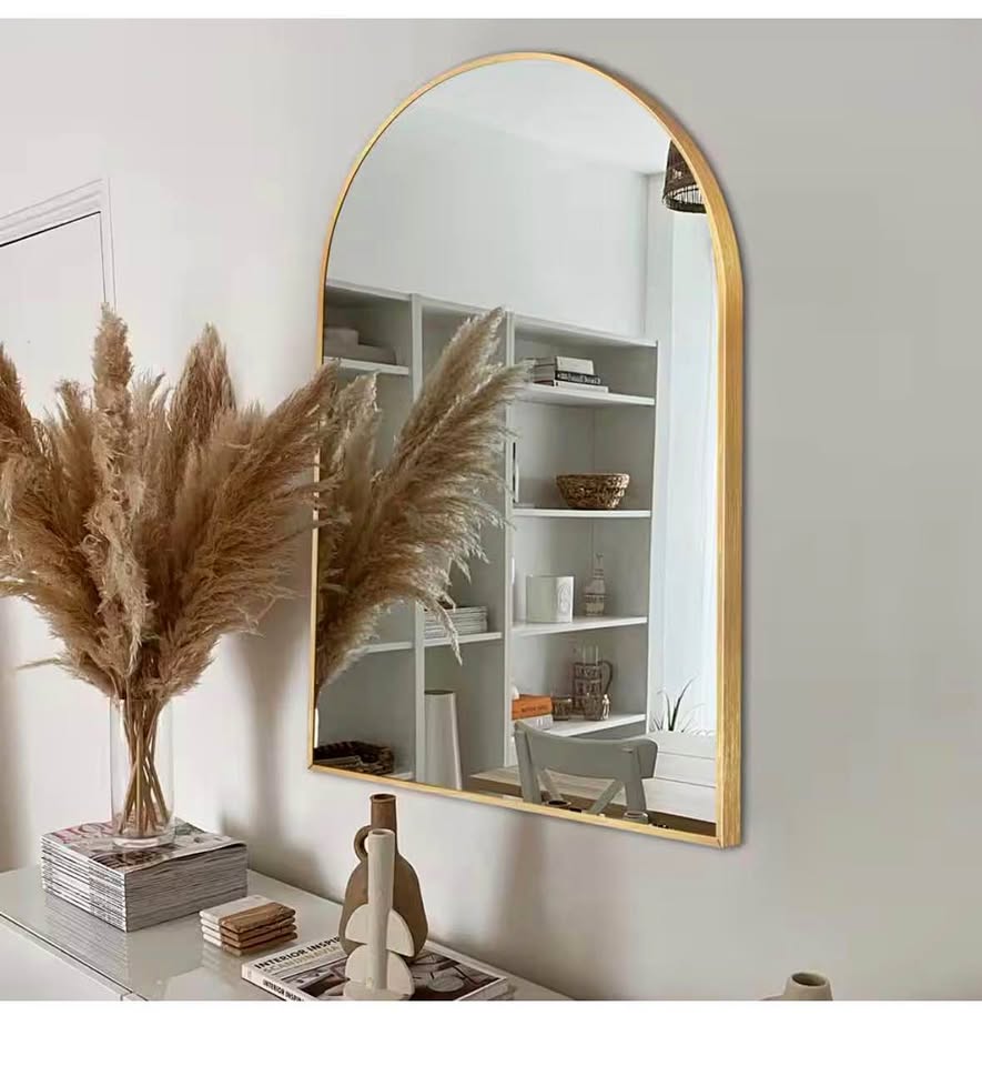 LuxHomez 24”x36” Gold Arched Bathroom Vanity Mirror