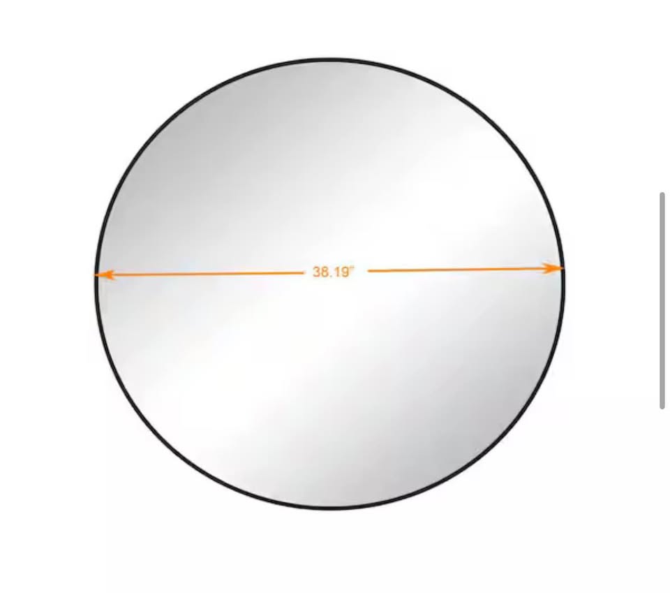 Seafuloy 38” Black Round Wall Mirror