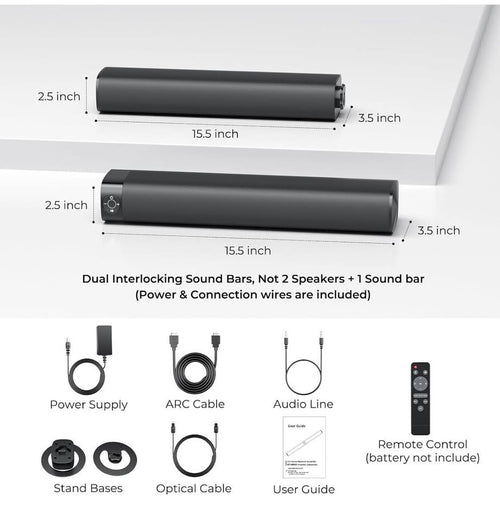 Assistrust KY-8000 Bluetooth Soundbar for Smart TV – Detachable, Multi-Connection