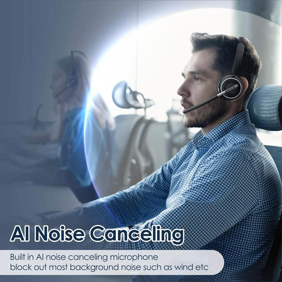 PrancyBt Wireless Headset – Noise Cancelling, USB Dongle, 35H Battery, HiFi Sound