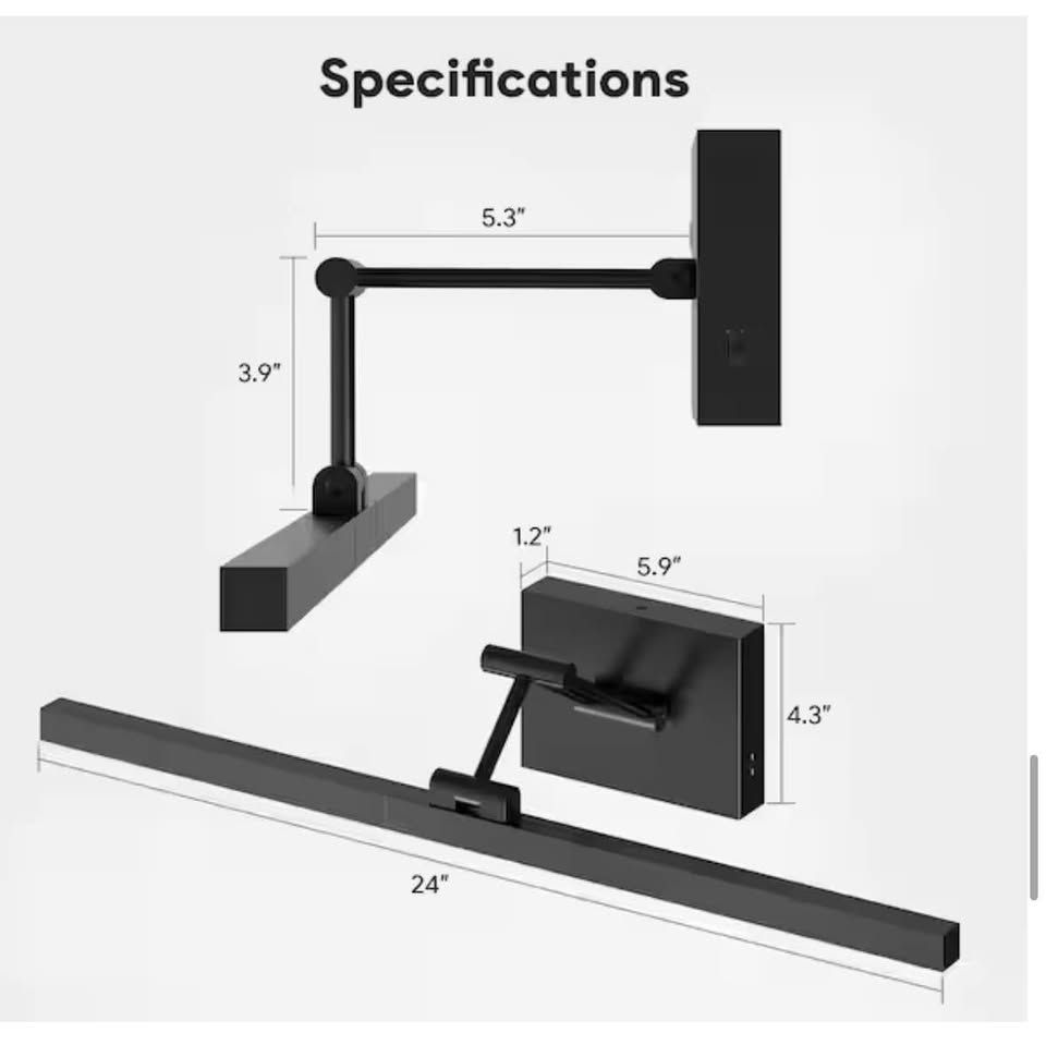 Merra 24” Matte Black LED Vanity Light