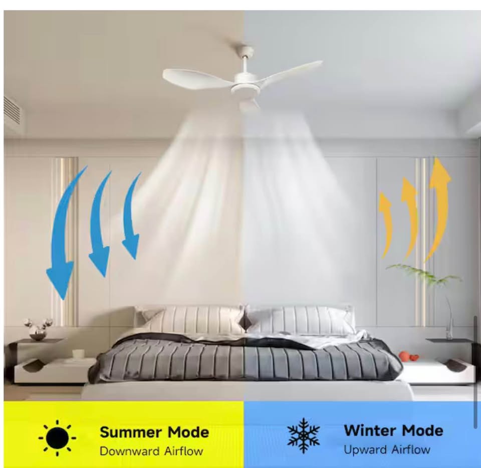 TOZING 48” Smart White Ceiling Fan w/ Remote