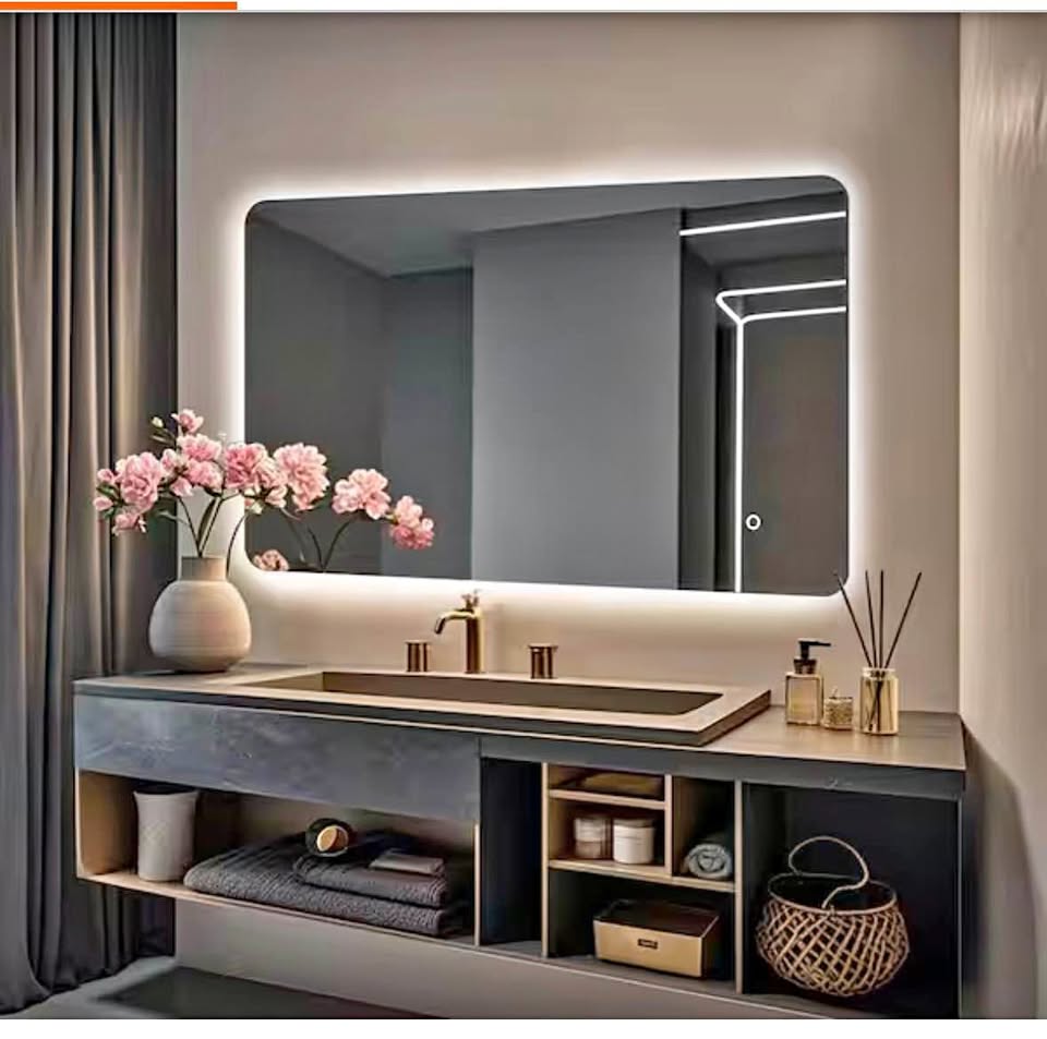 Sxiawe 30”x40” Frameless LED Bathroom Vanity Mirror, 3 Color Temps