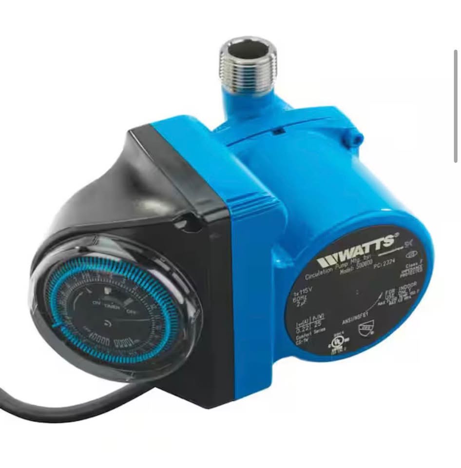 Watts Hot Water Recirculation System w/ 24Hr Programmable Timer