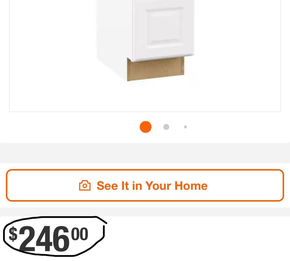 Hampton Bay 12” 3-Drawer Bathroom Cabinet Satin White
