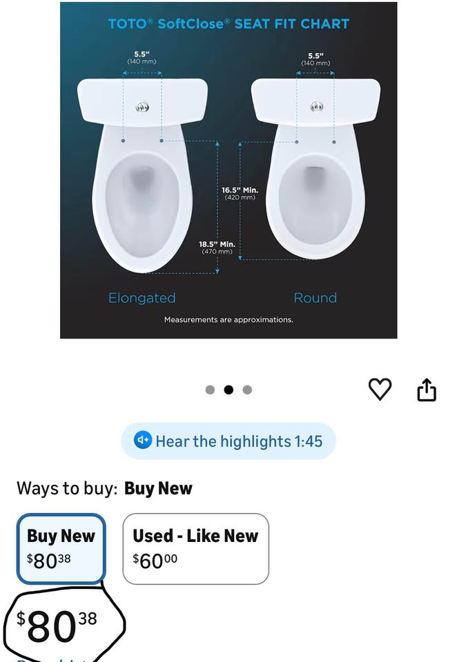 TOTO SoftClose Slow Close Elongated Toilet Seat and Lid