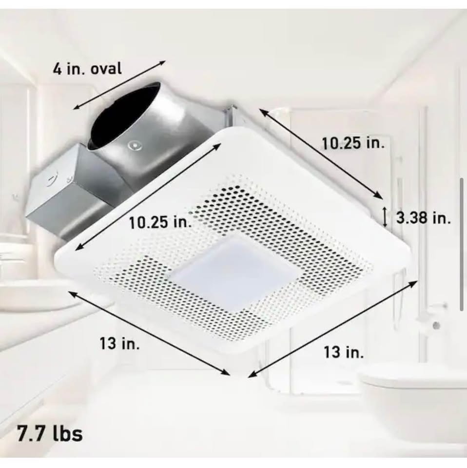Panasonic WhisperThin LED 80-100 CFM Bathroom Exhaust Fan Low Profile