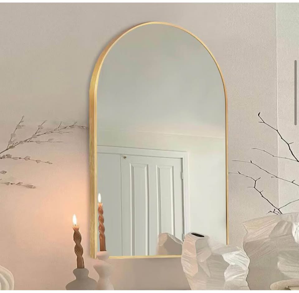 LuxHomez 24”x36” Gold Arched Bathroom Vanity Mirror