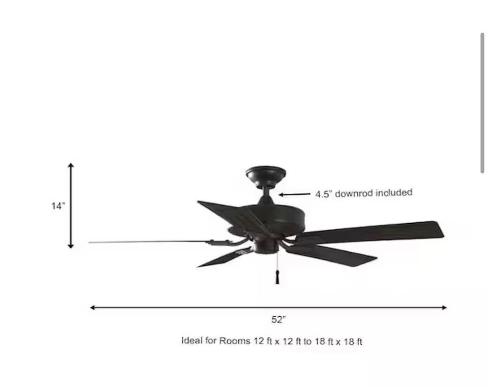 Hampton Bay Barrow Island 52” Indoor/Outdoor Ceiling Fan