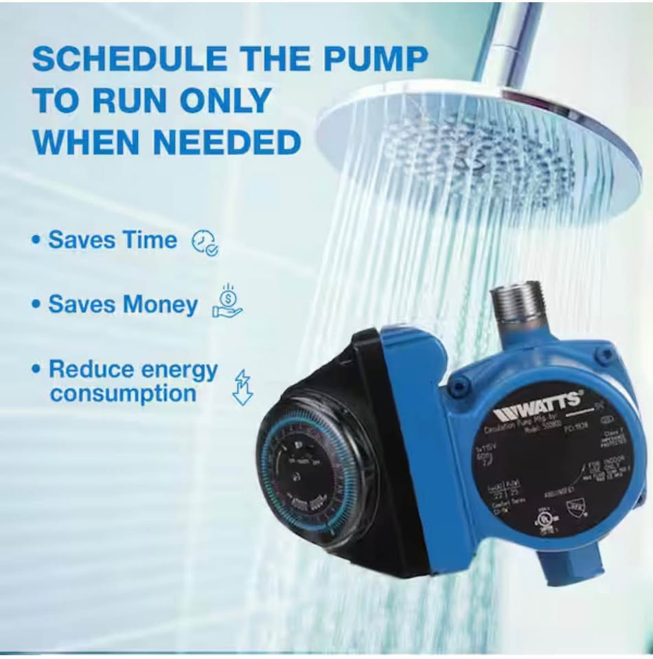 Watts Hot Water Recirculation System w/ 24Hr Programmable Timer