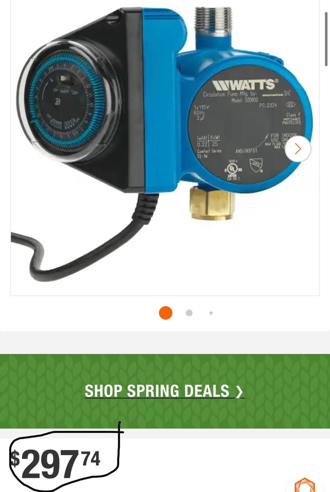 Watts Hot Water Recirculation System w/ 24Hr Programmable Timer