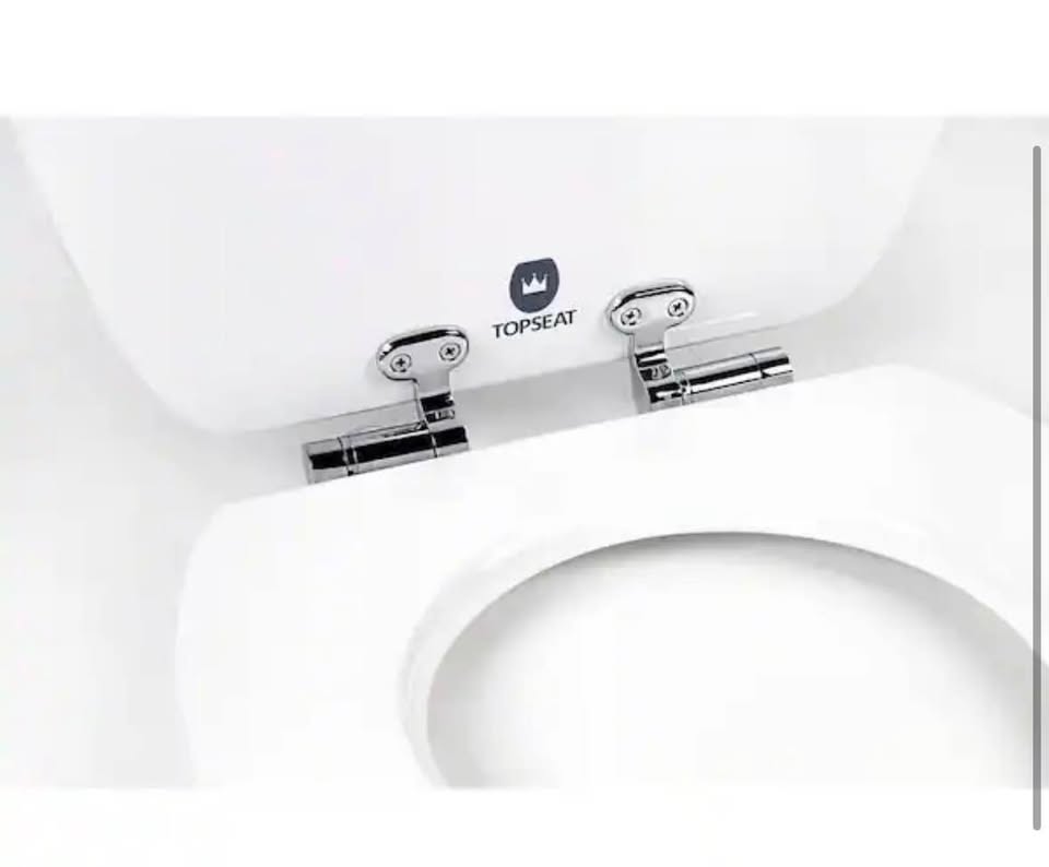 TOPSEAT Art of Acryl Slow Close Elongated Toilet Seat in Blue