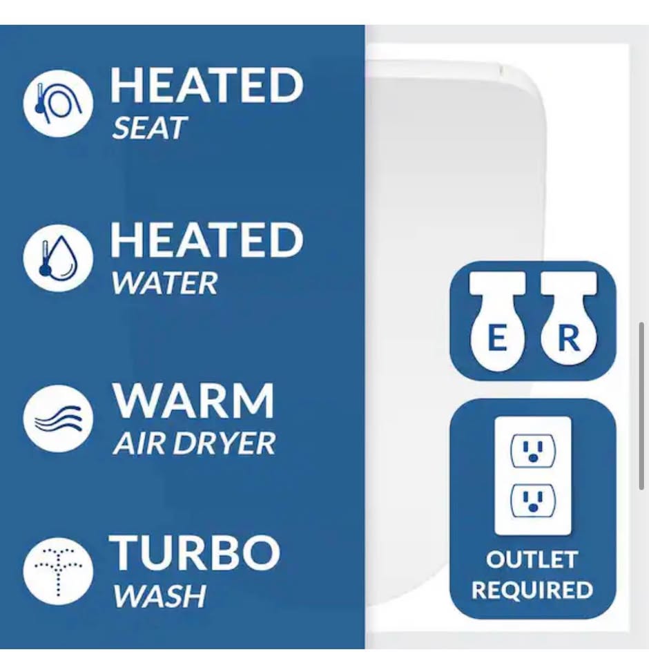 BIO BIDET HD-7500 Electric Bidet Seat for Elongated Toilets with remote control (White)