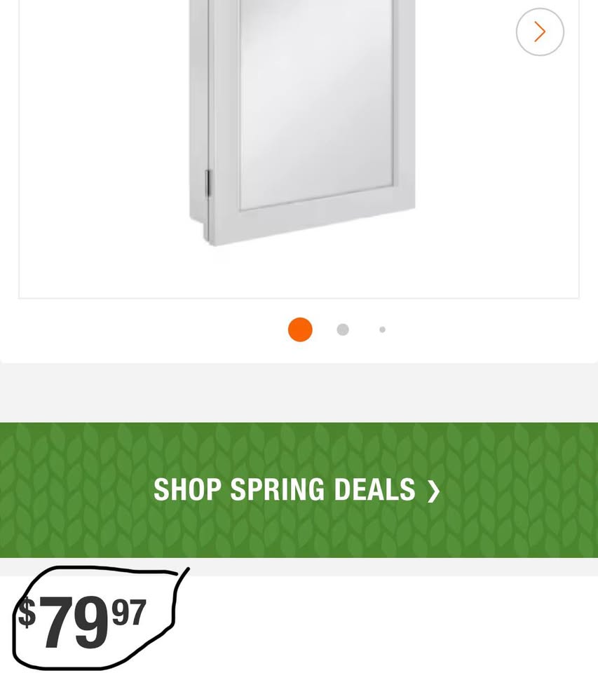 Glacier Bay Medicine Cabinet 26” x 15” – Mirror, Wall/Recessed Mount (Gray)