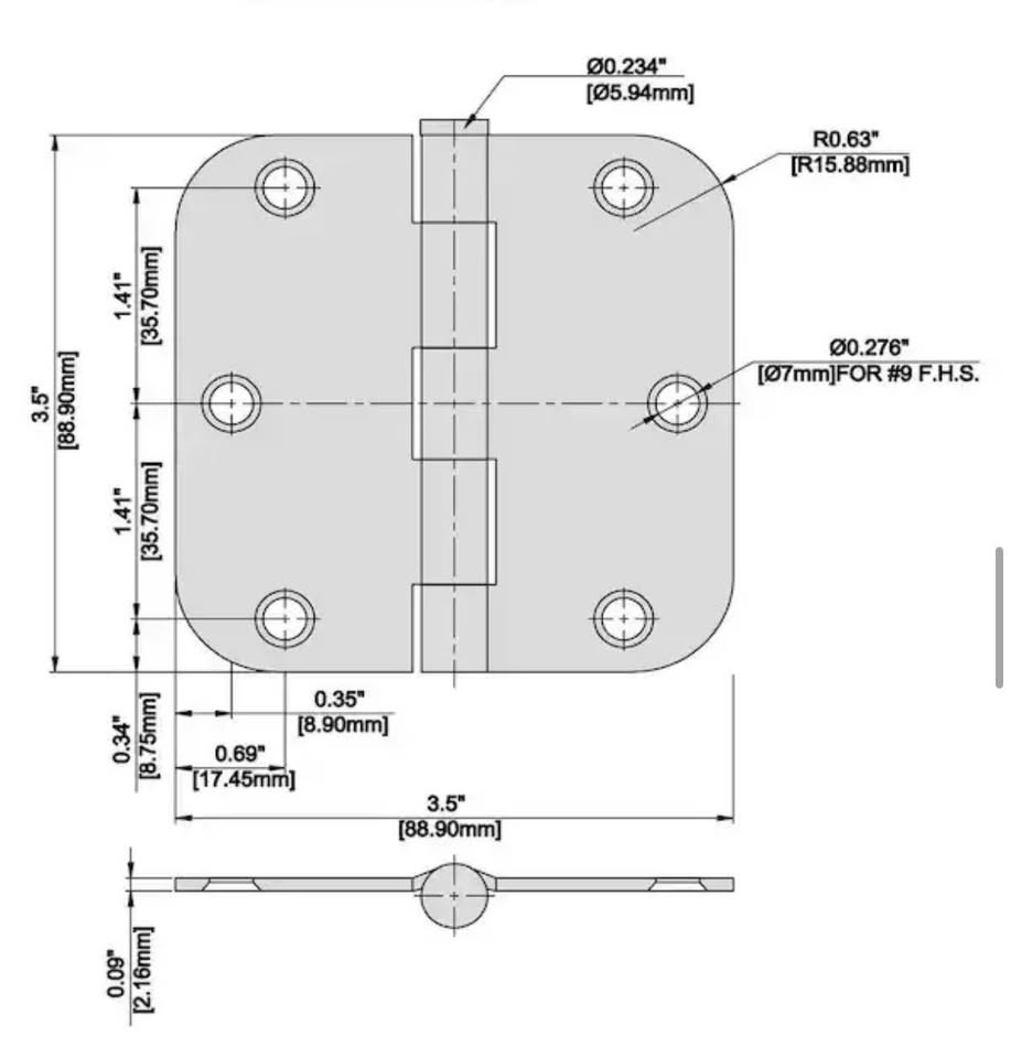 Everbilt 24-Pack Oil-Rubbed Bronze Door Hinges 3.5” x 5/8”