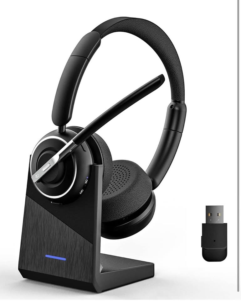 PrancyBt Wireless Headset – Noise Cancelling, USB Dongle, 35H Battery, HiFi Sound