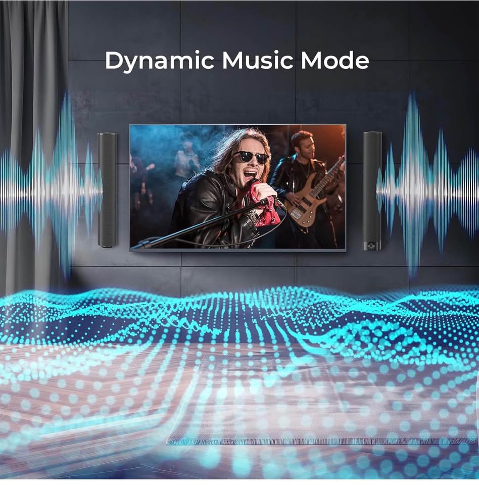 Assistrust KY-8000 Bluetooth Soundbar for Smart TV – Detachable, Multi-Connection