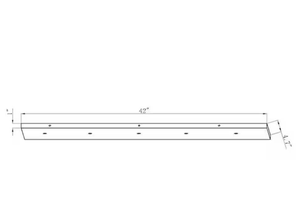 Multi Point Canopy 42 in. 5-Light Matte Black Linear Ceiling Plate