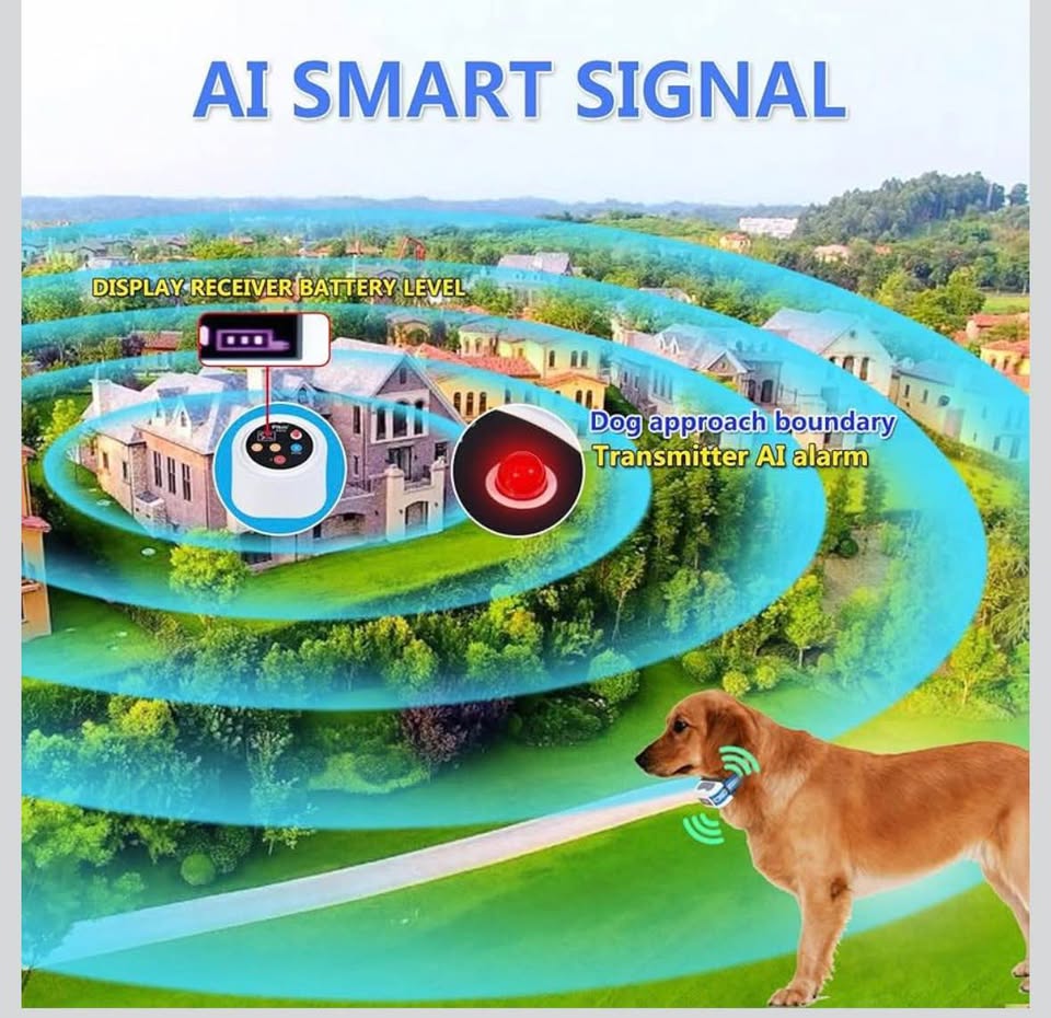 Plkm Wireless Dog Fence – 2025 Smart Electric Pet Containment with 360° Signal & Battery Display