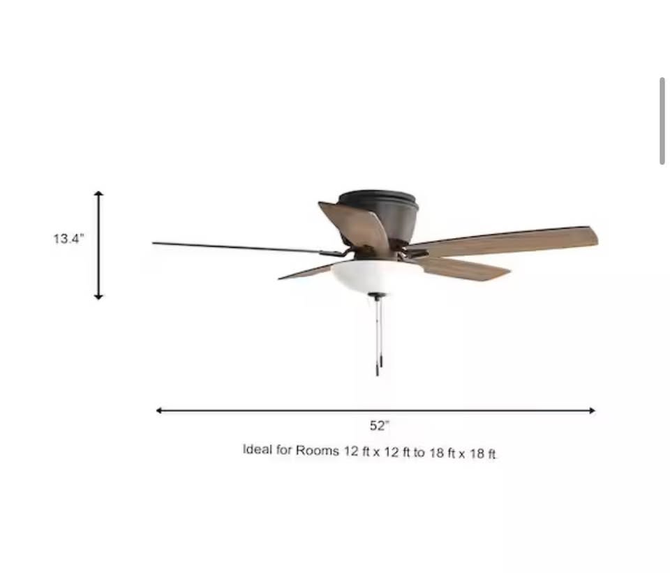 Hampton Bay Melrose 52” LED Ceiling Fan