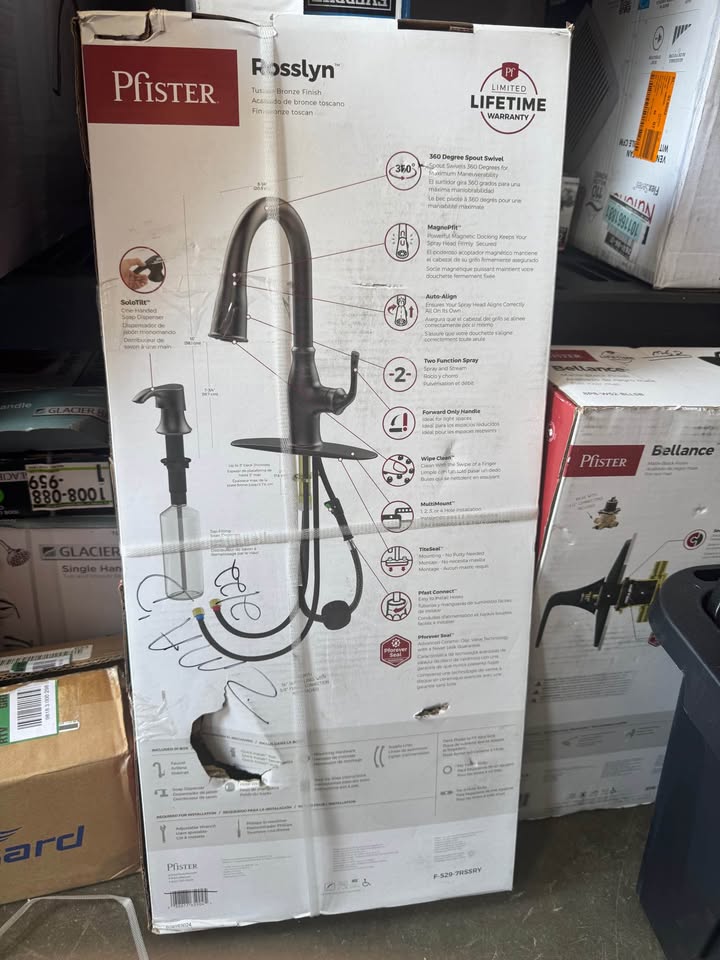 Pfister Rosslyn Pull-Down Kitchen Faucet Tuscan Bronze