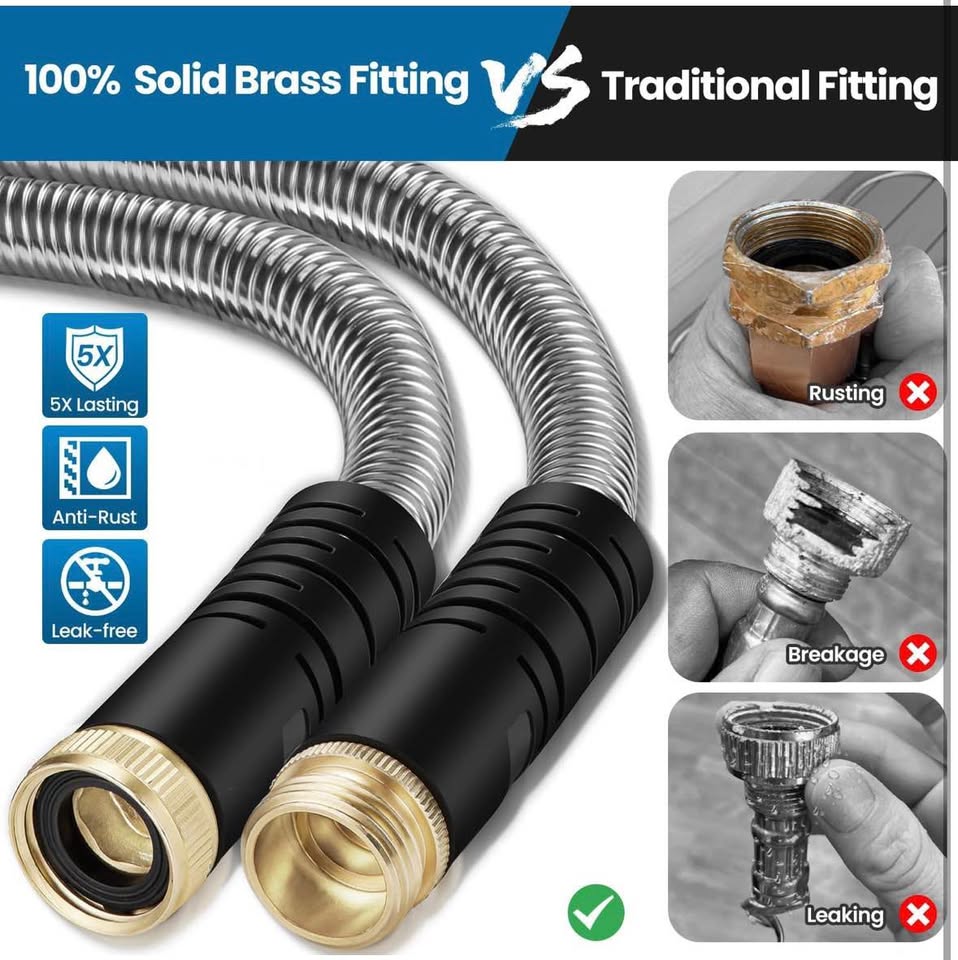 Tocebe 100FT Garden Hose with 10-Function Nozzle, Kink-Free & Leak-Proof
