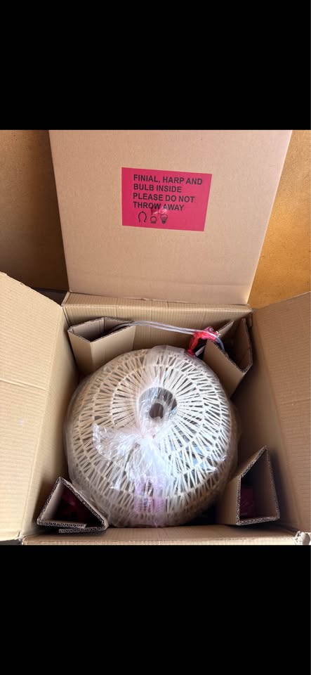 JONATHAN Y Campana 20 in. Woven Rattan Dome LED Pendant-Light, Cream