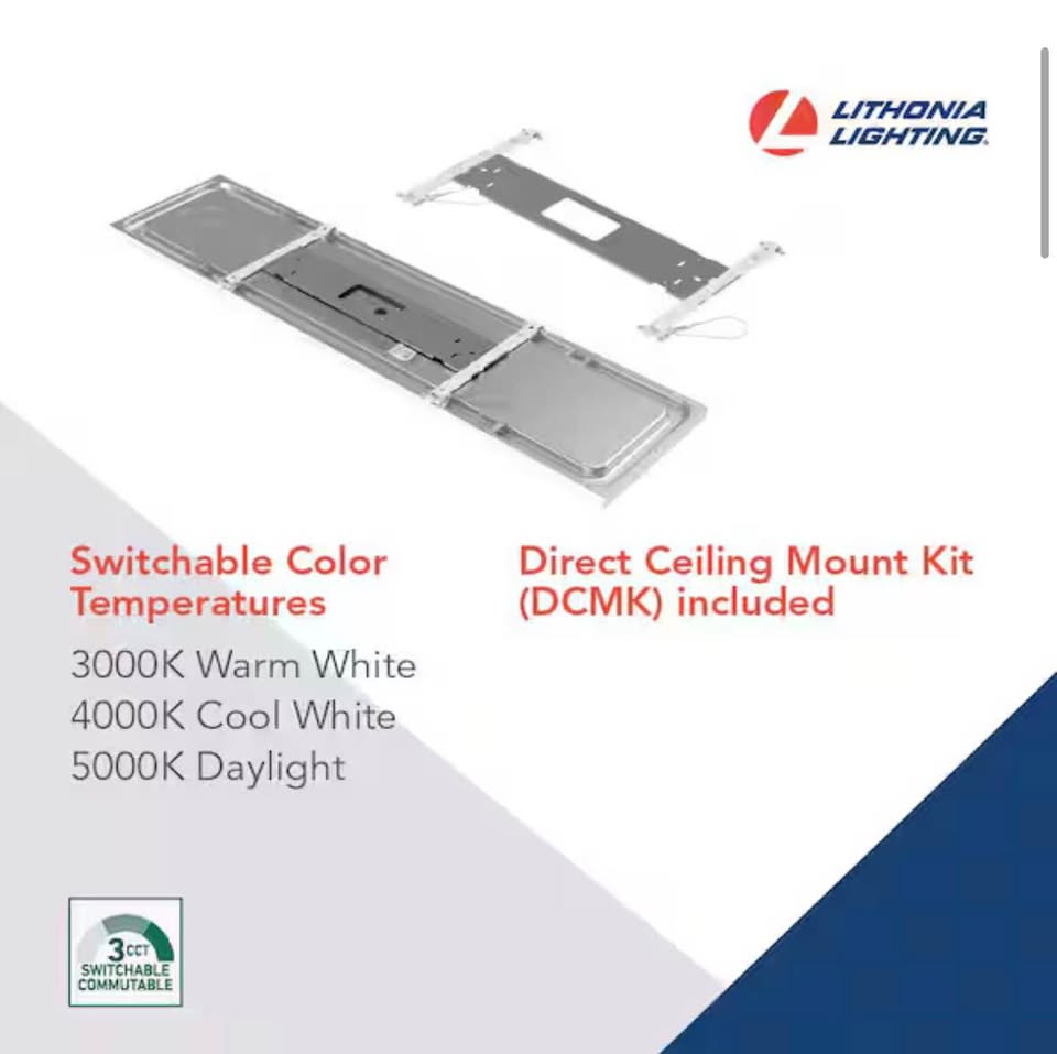Lithonia 2x4 LED Panel Light 4000 Lumens Switchable Color Temp