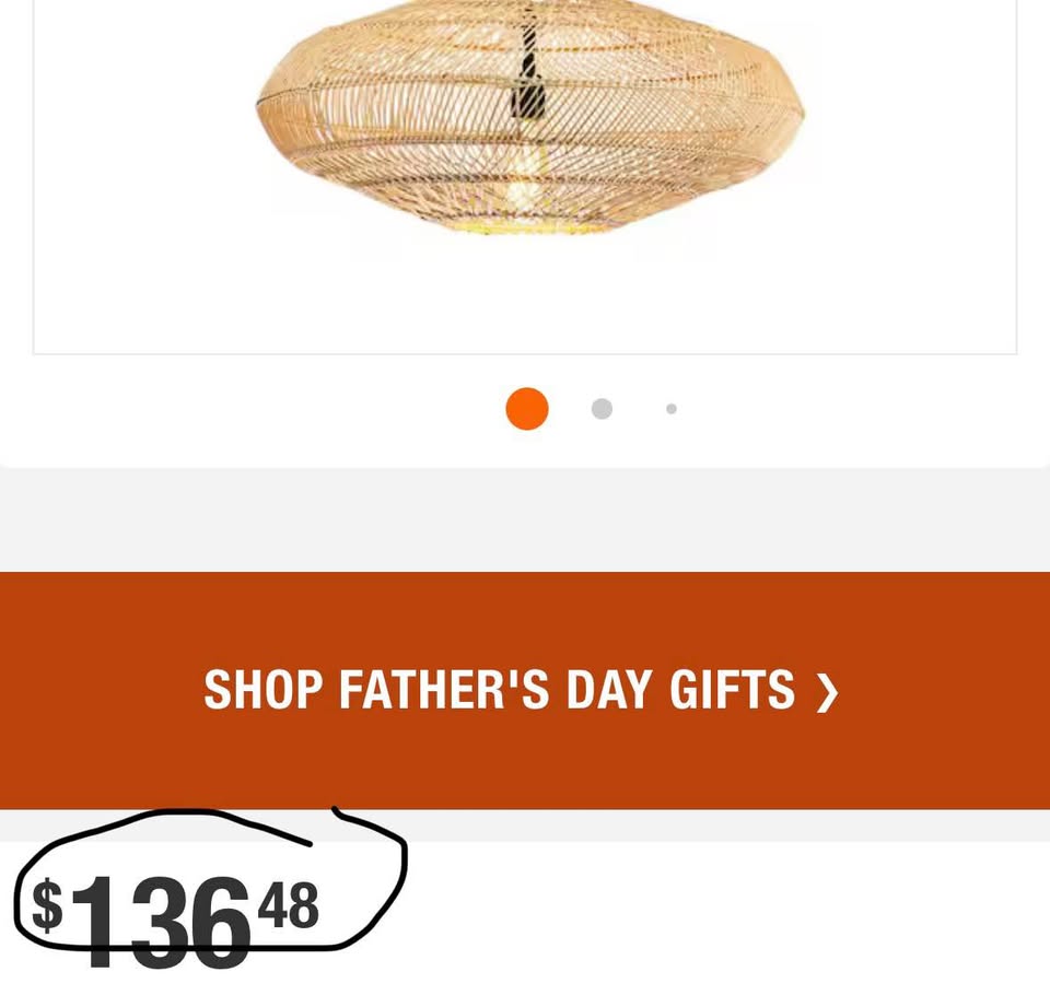 ELE Light & Decor Rattan Pendant Light Brass Orb 1-Light