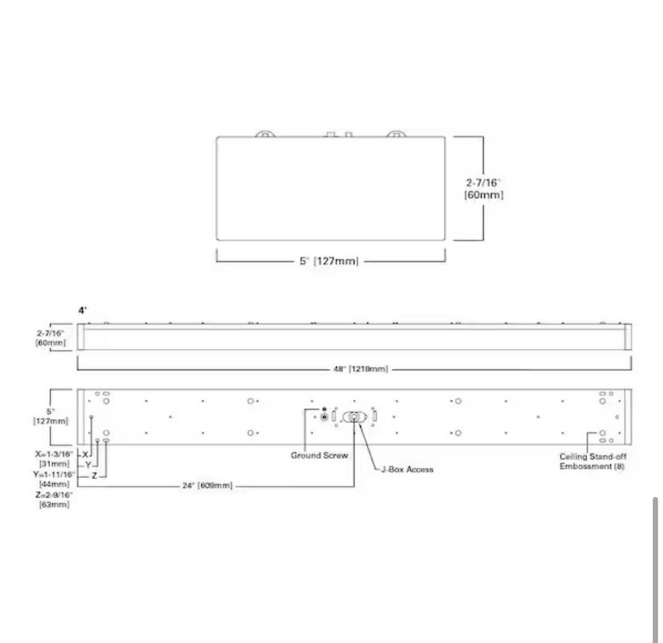 Metalux 4ft LED Wrap Light 4000 Lumens Cool White