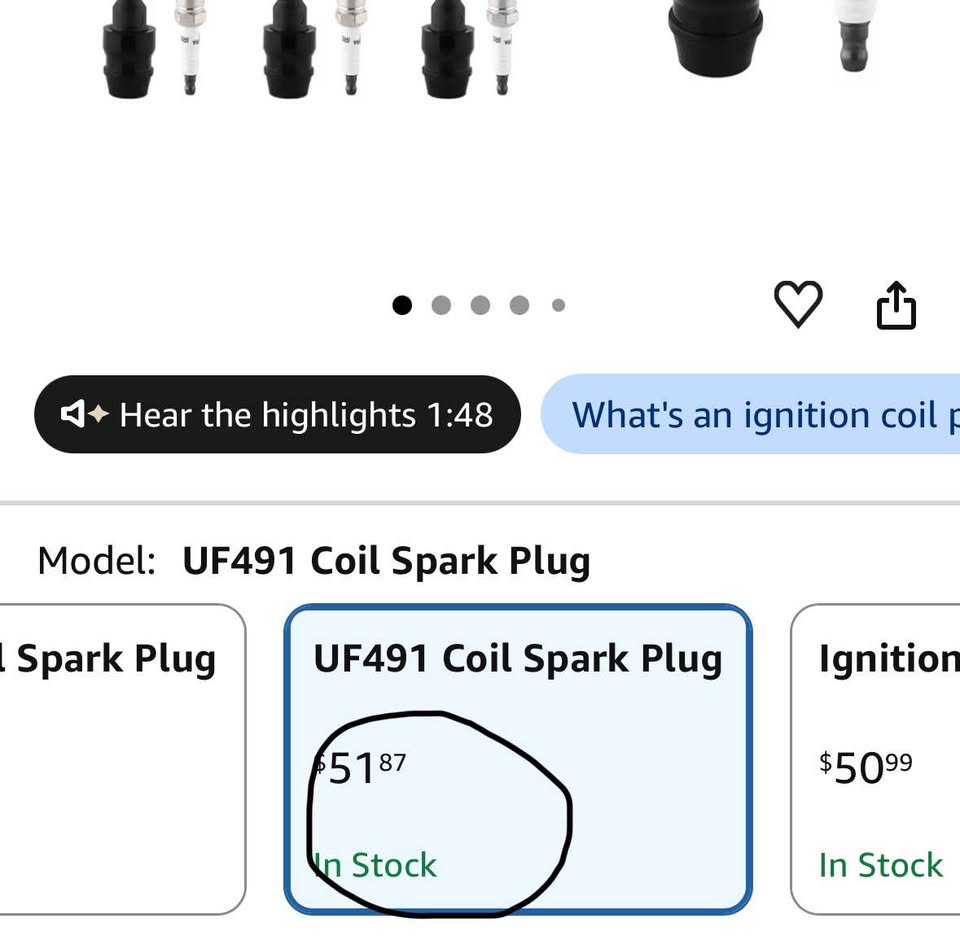 UF491 Ignition Coil Pack & XP5263 Spark Plugs Kit 4PCS