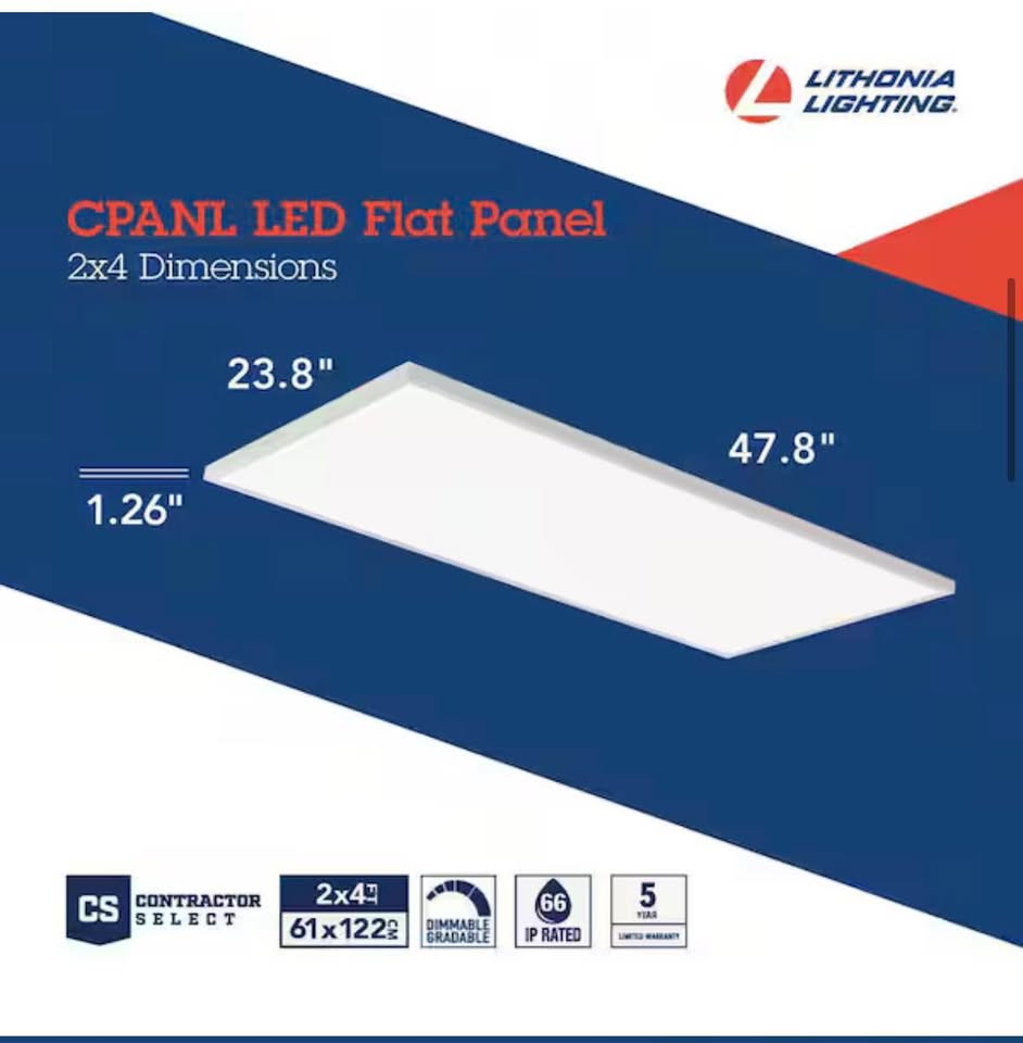 Lithonia 2x4 LED Panel Light 4000 Lumens Switchable Color Temp
