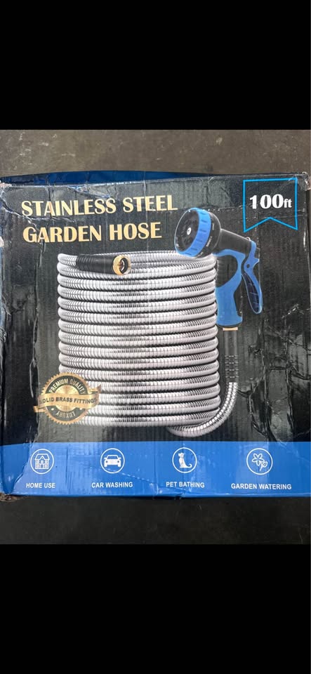 Tocebe 100FT Garden Hose with 10-Function Nozzle, Kink-Free & Leak-Proof