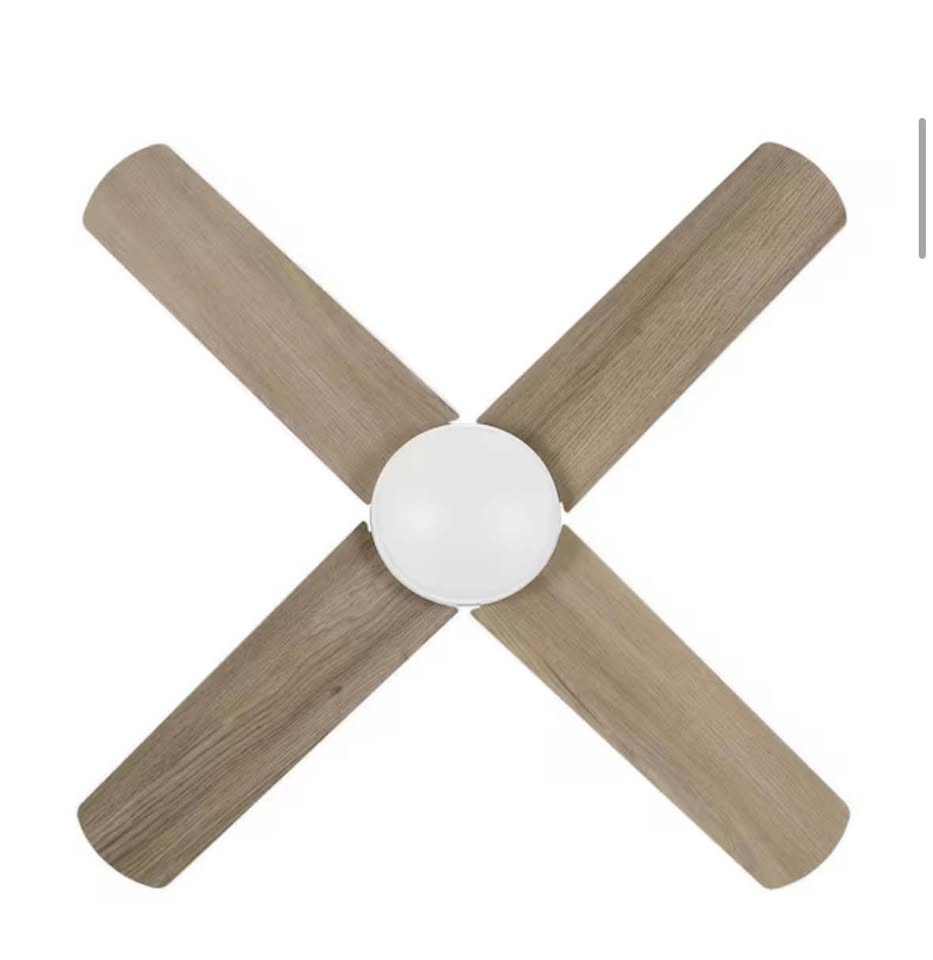 Hampton Bay Cardiff 42” Matte White Ceiling Fan w/ LED Light & Remote