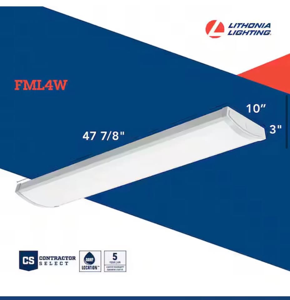 Lithonia 4ft LED Wrap Light 4000-6000 Lumens