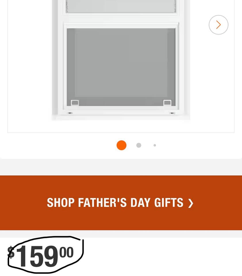 Ply Gem 23.5” x 35.5” White Vinyl Single Hung Window w/ Screen