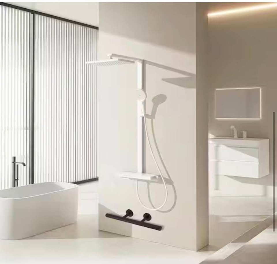 HOMEMYSTIQUE 16” Matte Black Oval Tub/Shower Foot Stop