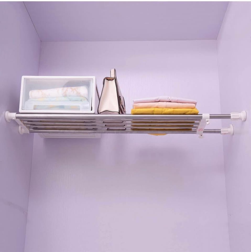 Hershii Expandable Closet Shelf Rod Adjustable Storage Organizer