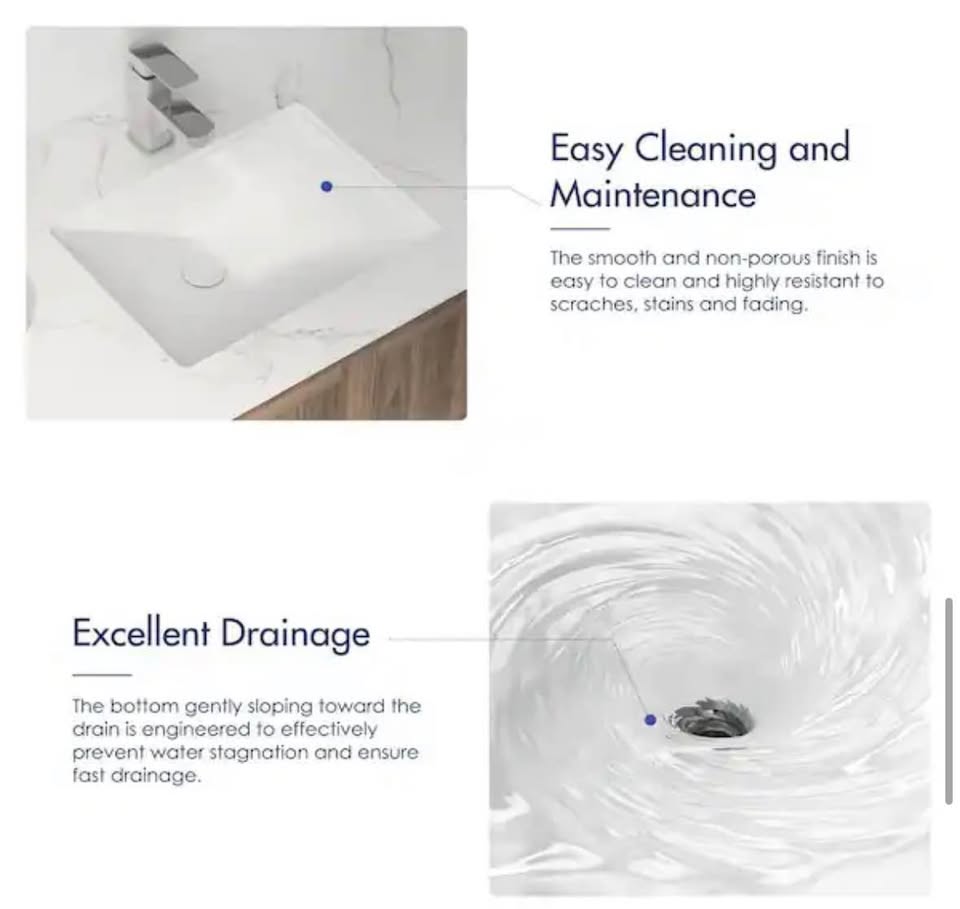 Eridanus Denbigh 18”x13” Undermount Bathroom Sink – White