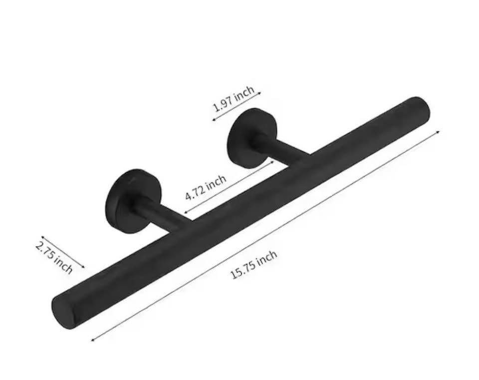 HOMEMYSTIQUE 16” Matte Black Oval Tub/Shower Foot Stop