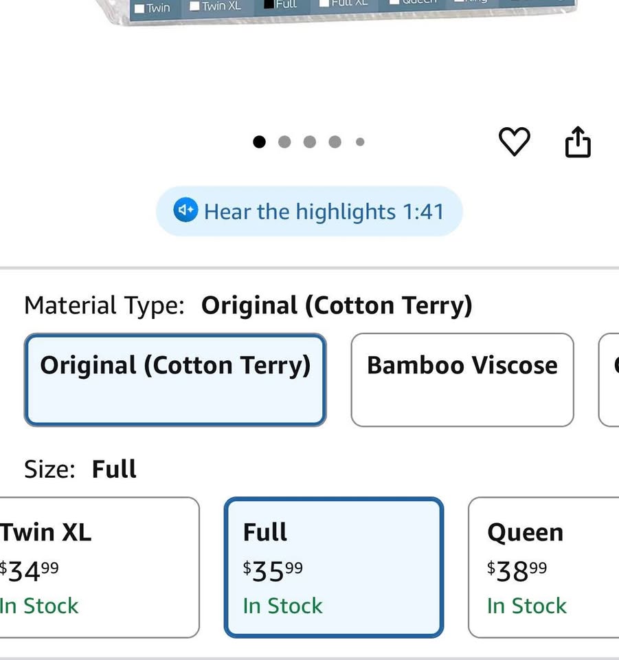 SafeRest Waterproof Full Mattress Protector – Cotton Fitted Cover
