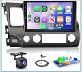 Podofo 10.1” Android 15 Car Stereo for Honda Civic 2006-2011 w/ CarPlay & Camera