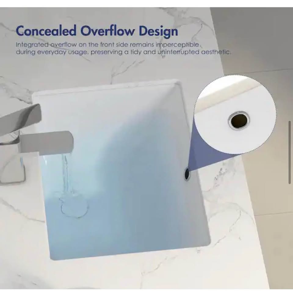 Eridanus Denbigh 18”x13” Undermount Bathroom Sink – White