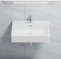 Eridanus 24” x 16” White Wall-Mount Vessel Sink w/ Faucet Hole & Overflow
