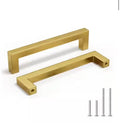 Numhew 5” Gold Cabinet Pulls, 19-Pack Brushed Brass Cabinet Handles